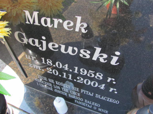 Marek Gajewski 1958 Konin Gosławice - Grobonet - Wyszukiwarka osób pochowanych