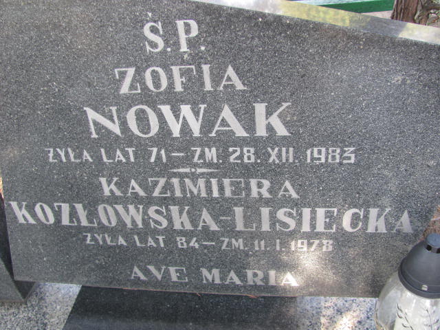 Kazimiera Kozłowska Lisiecka Konin Gosławice - Grobonet - Wyszukiwarka osób pochowanych