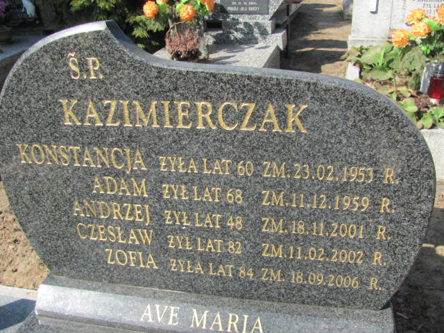 Adam Kazimierczak Konin Gosławice - Grobonet - Wyszukiwarka osób pochowanych