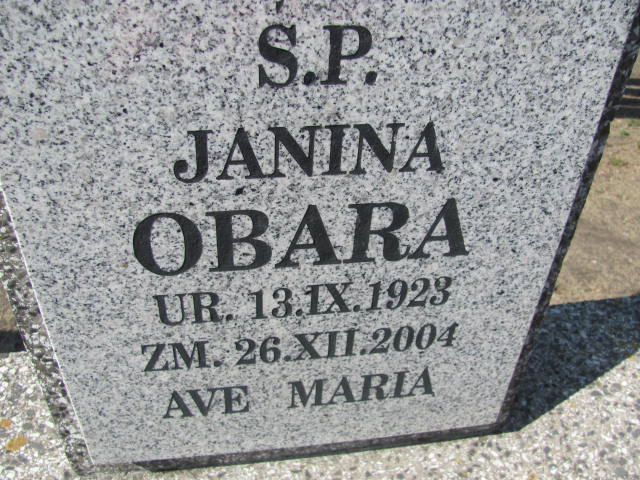Janina Obara 1923 Konin Gosławice - Grobonet - Wyszukiwarka osób pochowanych