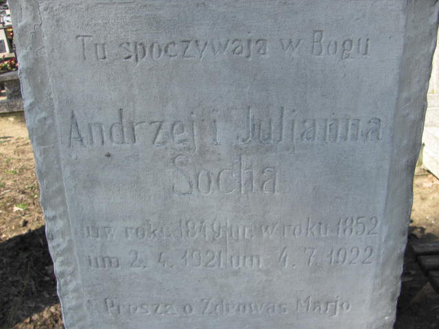 Andrzej Socha 1848 Konin Gosławice - Grobonet - Wyszukiwarka osób pochowanych