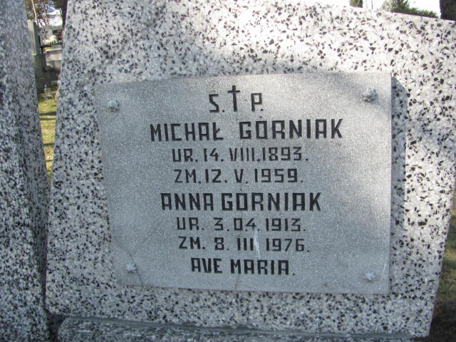 Anna Górniak 1913 Konin Gosławice - Grobonet - Wyszukiwarka osób pochowanych